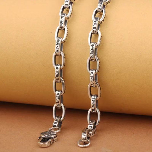 Ethnic style six-syllable mantra vajra necklace