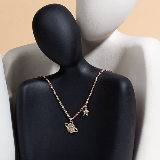 Star Moon Microcosmic Necklace