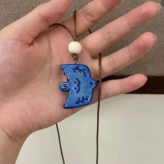 Autumn and Winter Blue Bird Necklace