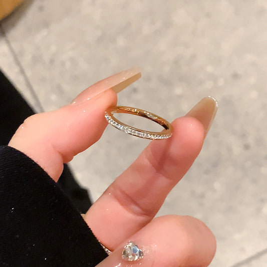 Ultra-thin sparkling plain ring