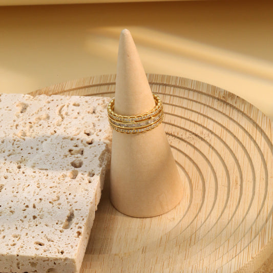 Lace inlaid zircon ring