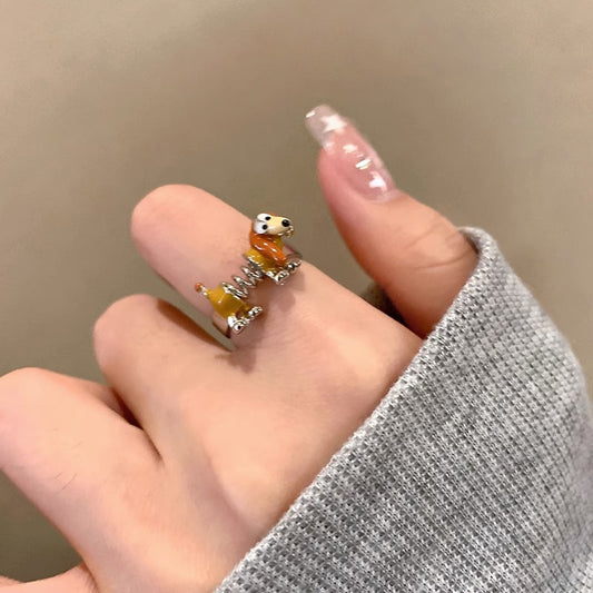 Cute puppy animal shape ring