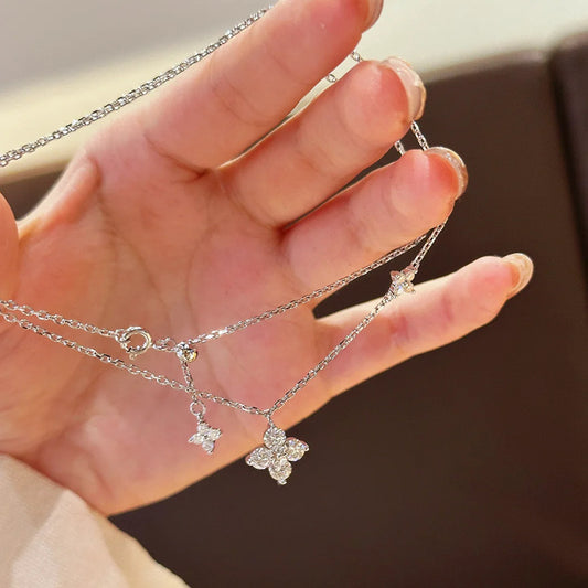 Double Clover Diamond Necklace