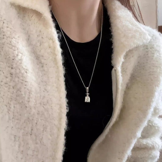 Silver coin bag necklace