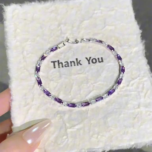 Purple Copper Alloy Zircon Bracelet