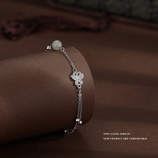 New Chinese style Hetian jade butterfly bracelet