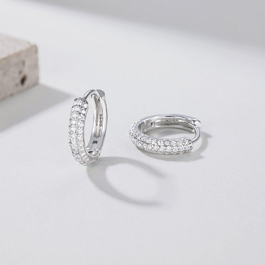 S925 silver starry sky hoop earrings