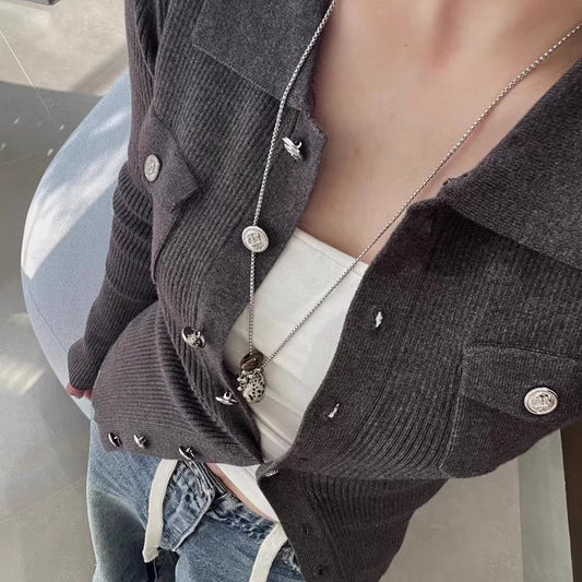 Tiger Eye Spotted Stone Grape Necklace