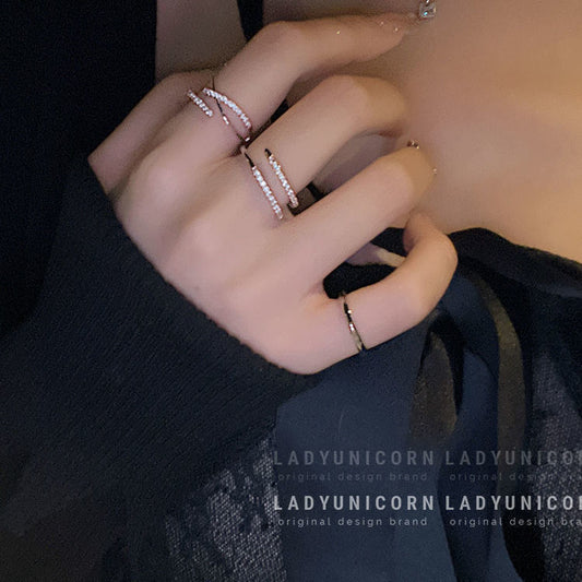 Light luxury zircon open ring