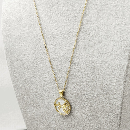 Sun, Moon, Star, Shell Pendant Necklace