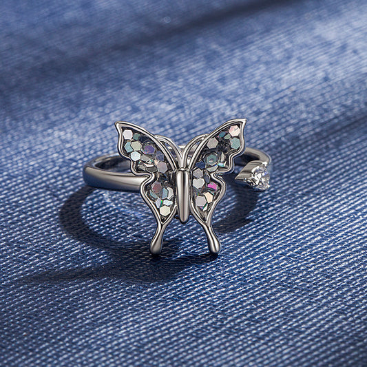 Copper plated gold butterfly ring