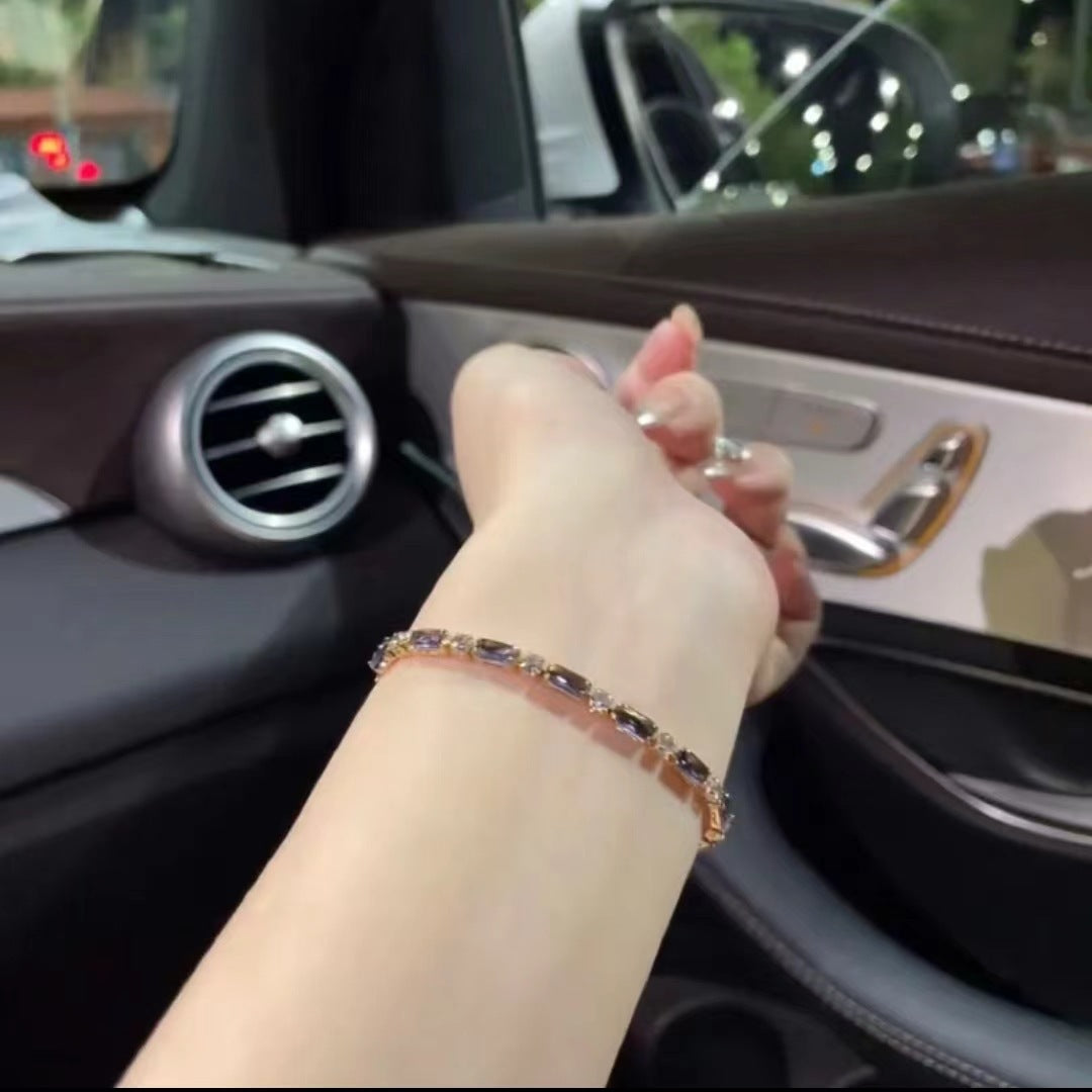 Purple Copper Alloy Zircon Bracelet