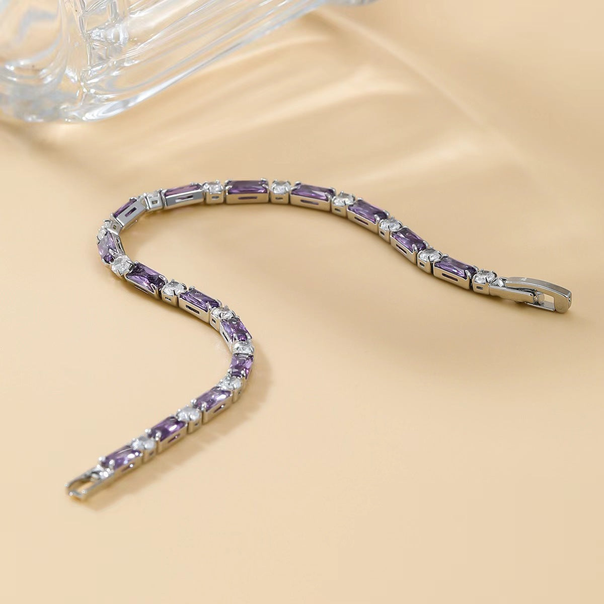 Purple Copper Alloy Zircon Bracelet