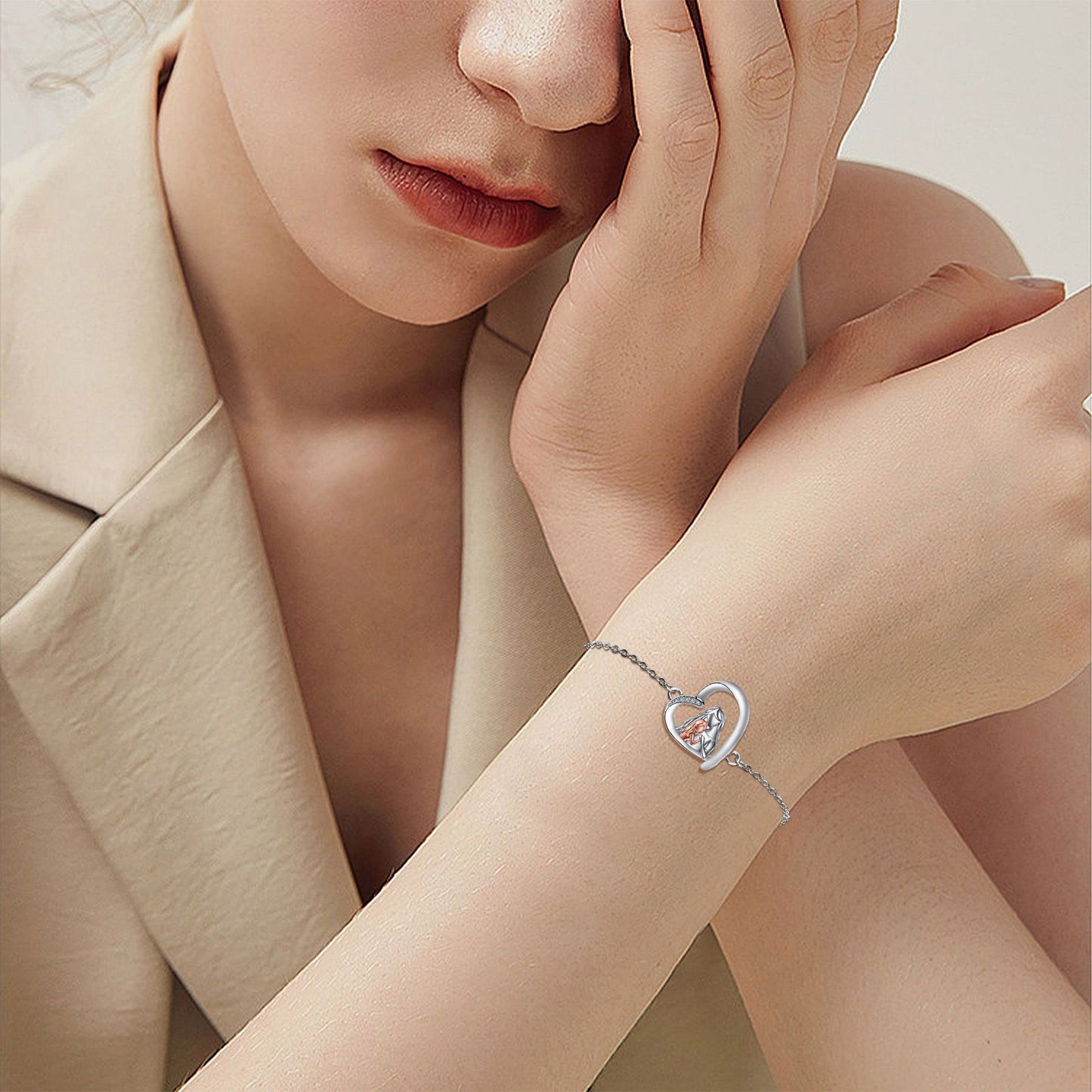 New Heart Shape Mother and Daughter Bracelet
