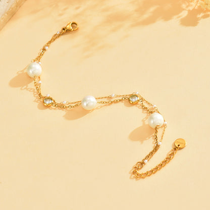 Zirconia Pearl Bracelet