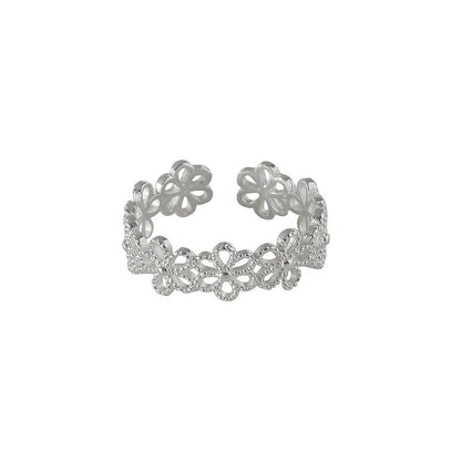 925 sterling silver flower ring women’s Chinese style