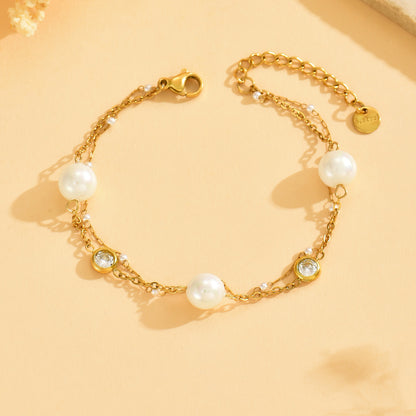 Zirconia Pearl Bracelet