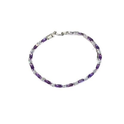 Purple Copper Alloy Zircon Bracelet